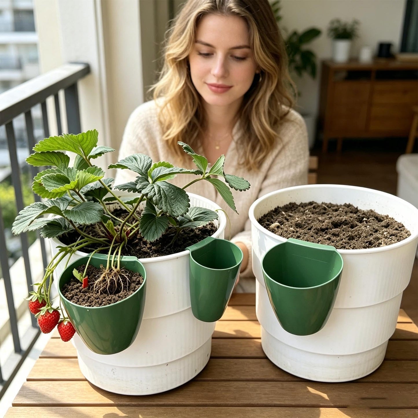 Nursery Pots for Plants, Strawberry Propagation Planter 20 Pieces Yard Seedling Cups Runner Forks for Indoor Outdoor Garden Balcony Greenhouse Backyard Windowsill