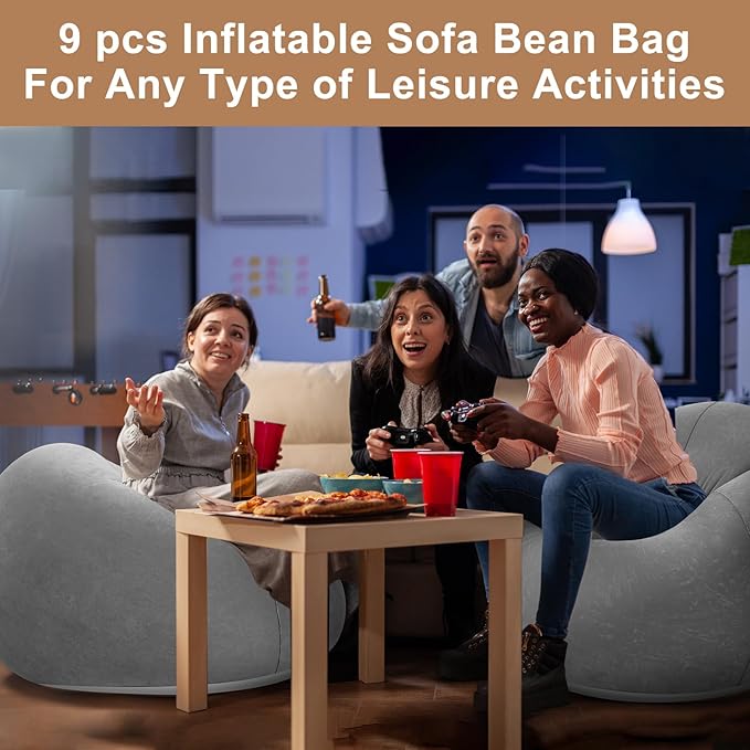 Realspring 6 9 12 Pcs Inflatable Bean Bag Chairs
