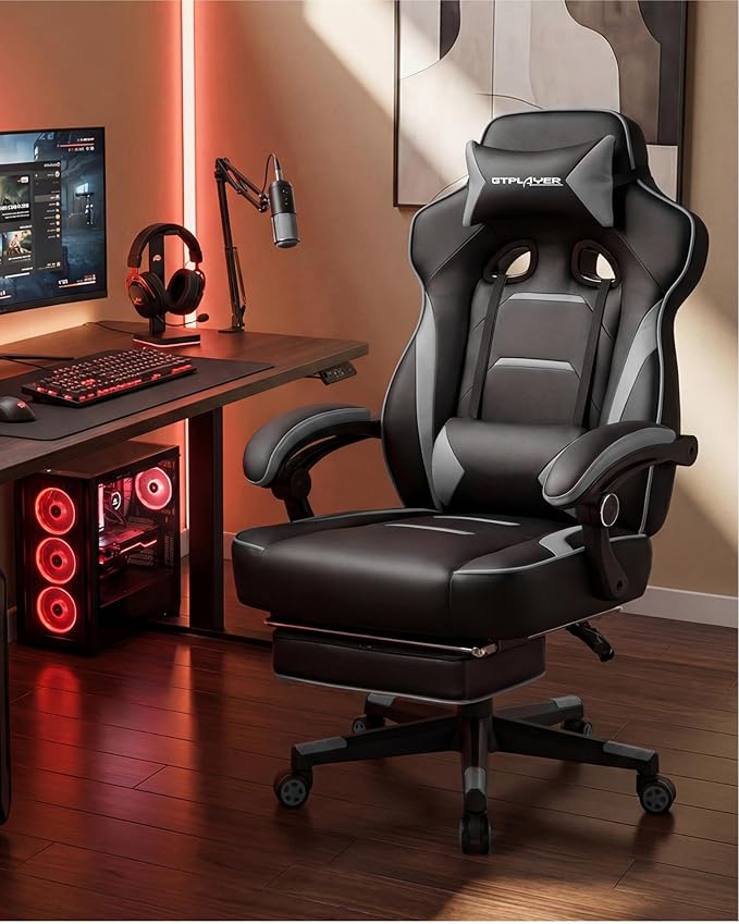 GTPLAYER Gaming Chair for Adults, Big and Tall 350LBS Heavy Duty Office Chair