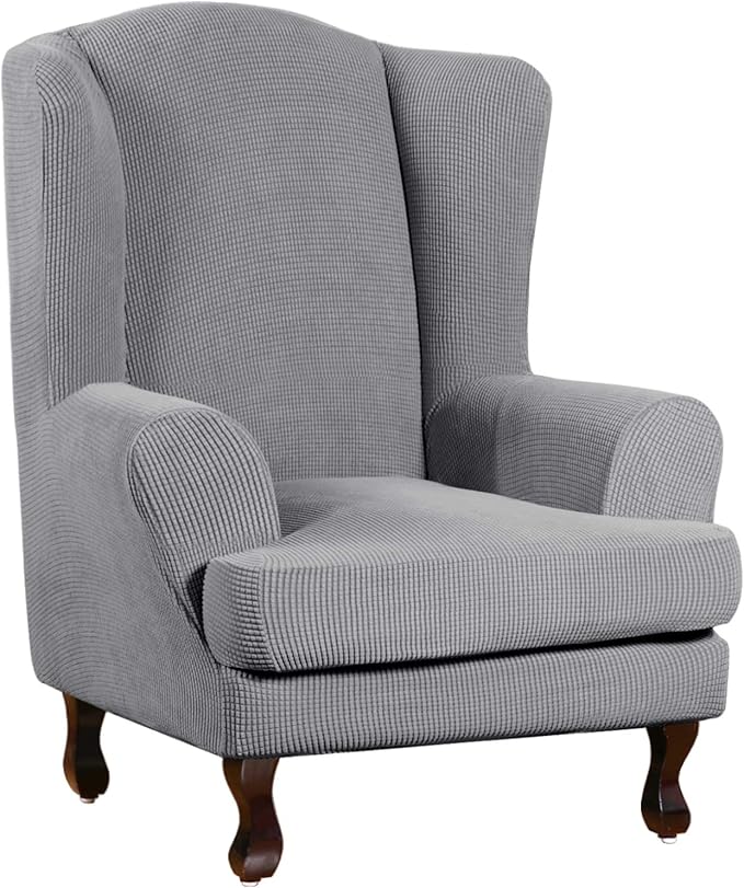 Turquoize Wingback Chair Covers 2 Piece Wing Chair Slipcover Stretch Slipcovers