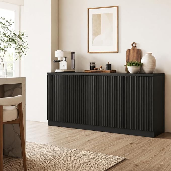 63'' Fluted TV Stand for TVs up to 75'', Modern Media Console