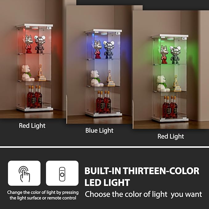 FANYUSHOW 3-Shelf Glass Display Cabinet