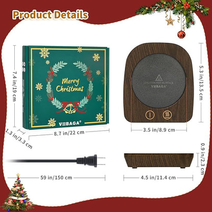 VOBAGA Coffee Warmer & Mug Warmer for Home Office Home Desk Use, Electric Cup Warmer with 3 Temperature Settings for Tea, Milk, Cocoa with Auto Shut Off After 4 Hours, Coffee Gift