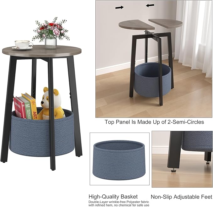 sthmec Small Round Side End Table Set of 2