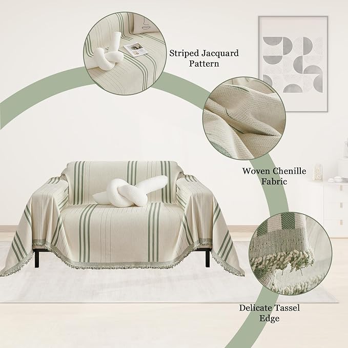 DREAMINGO Chenille Armchair Cover Jacquard Sofa Covers Washable Furniture