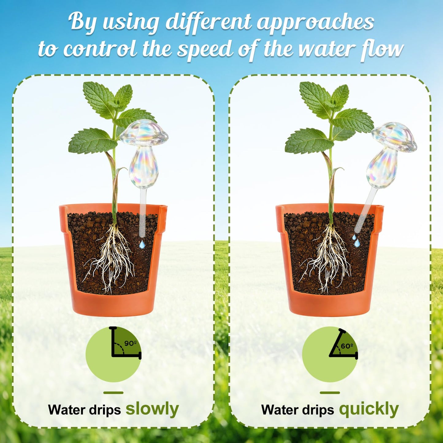 youcoscos 4pcs Plant Watering Globes Self Watering Planter Insert Devices,Glass Watering Bulbs Cactus Shape Automatic Watering Bulbs for Indoor Plants Top-Fill Watering Rainbow Colors