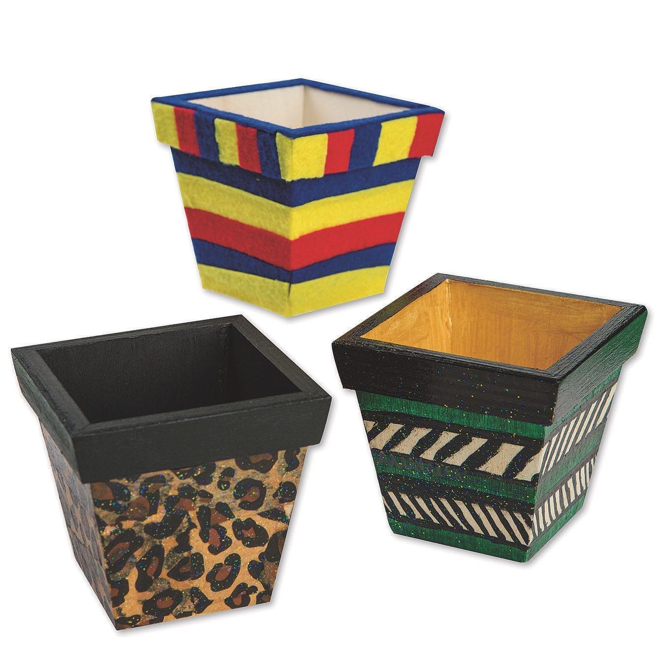 S&S Worldwide Preassembled Wood Planters (Pack of 12)