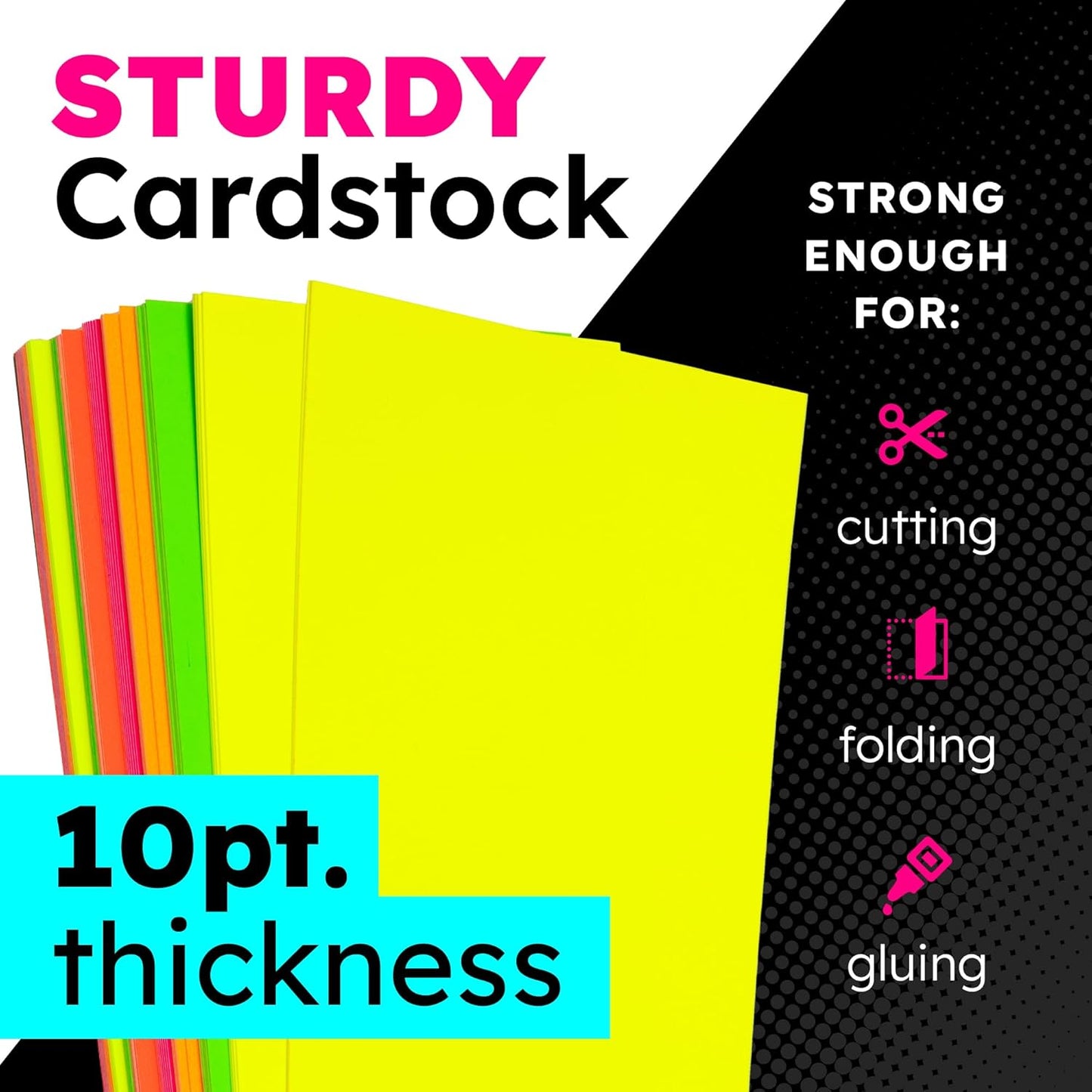 Hygloss Medium Poster Board 11x14 - 25 Neon Yellow Single Color Poster Boards Bulk Pack - 10 Pt. Thickness Colored Poster Board Paper for Projects, Signs, Displays - Posterboard Multipack 11" x 14"