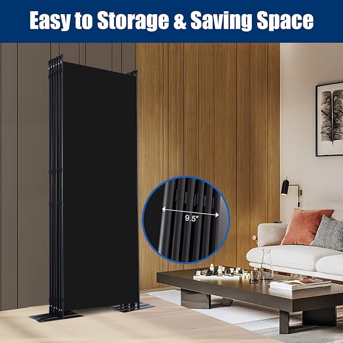 Room Divider 6FT Portable Room Dividers and Folding Privacy Screens, 6 Panel