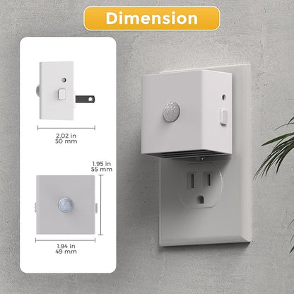 L LOHAS LED Night Light,Plug in Night Light with Motion Sensor and Dusk to Dawn Sensor,[4-Pack] Brightness Adjustable,3000K Soft White, Nightlight for Bathroom Hallway Kitchen