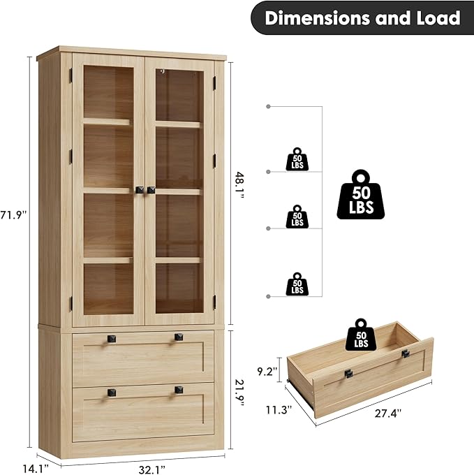71" Tall Kitchen Pantry Cabinet