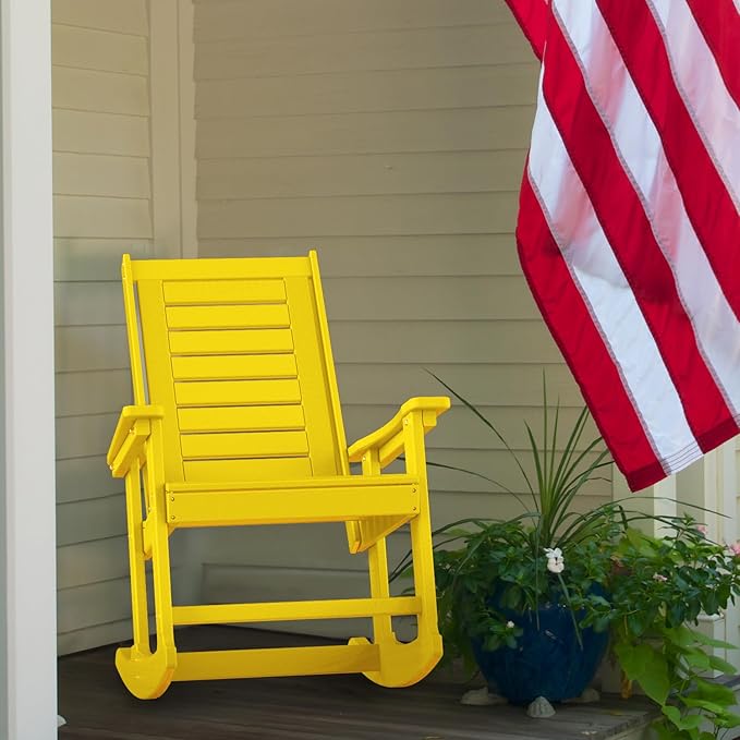 GREENVINES Outdoor Rocking Chairs | Set of 4 | Porch Rocker | HDPE Plastic |