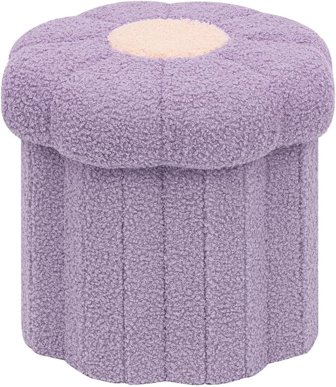 B FSOBEIIALEO Storage Ottoman Foldable, Sunflower Shaped Small Footrest