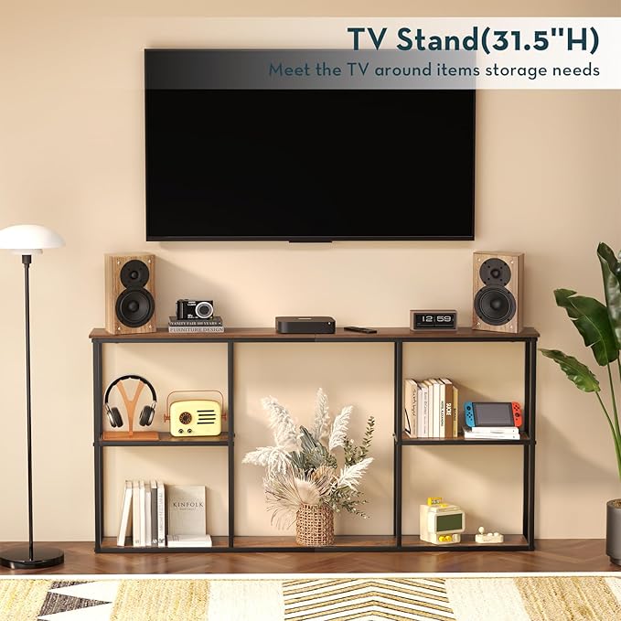 WOHOMO Console Table, 3-Tier Small Entryway Tables, Narrow Sofa Table