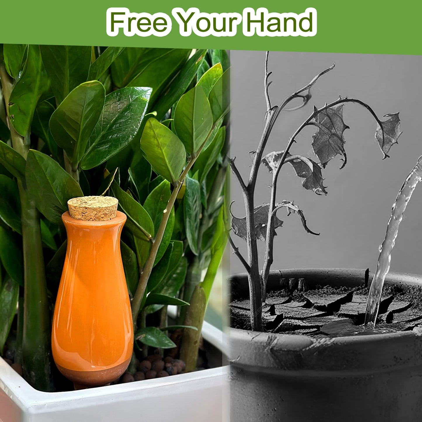 4 Packs Ollas Plant Watering Globes, 12 Oz Terracotta Self Watering Planter Insert, Automatic Watering Devices, Clay Drip Irrigation Stake for Indoor & Outdoor Plant, 1 Week Easy to Refill(Multicolor)