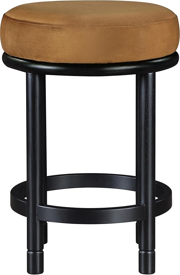 Meridian Furniture 977Saddle-C Monette Collection Art Deco Counter Stool