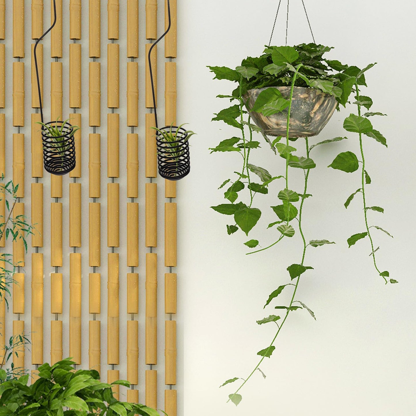 TOYANDONA 2pcs Tillandsia Hanging Rack Hooks Metal Air Plant Holders 37cm Spiral Stand Wall Mount for Indoor Outdoor Plant Display