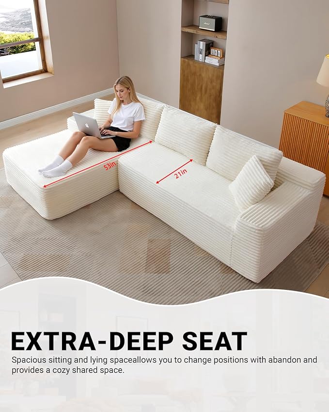 Cloud Sectional Couch, Corduroy Boneless Couches