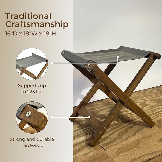 BYER OF MAINE Pangean Folding Stool – Canvas Camp & Wood Camp Stool