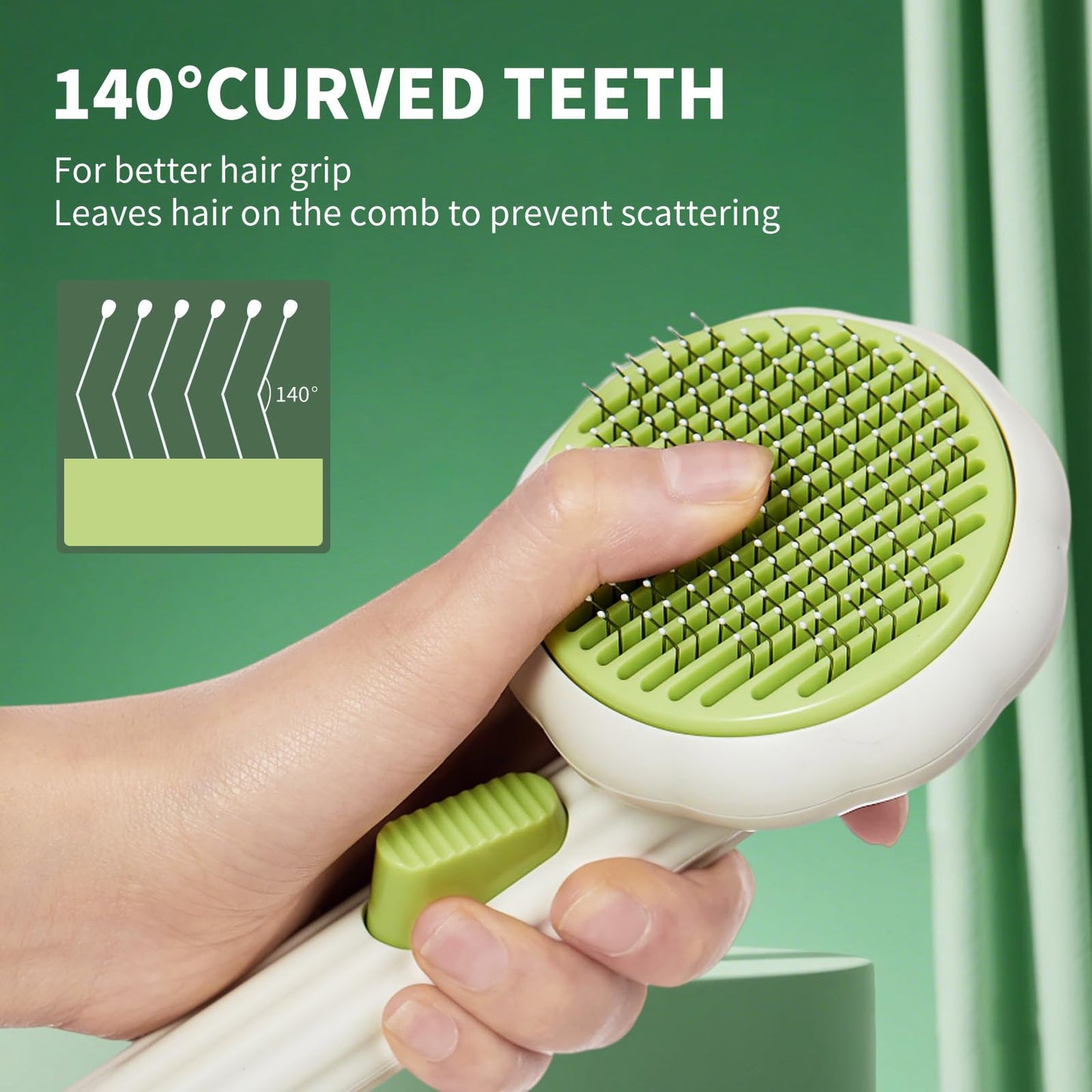 VIOJOJO Cat Brush Dog Brush with Release Button for Shedding, Self Cleaning Cat Comb Hair Brush for Indoor Cats, Dog Deshedding Brush Grooming Kit, Pet Supplies Hair Remover Tool