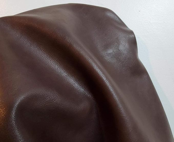 NAT Leathers | Brown Soft Faux Leather Fabric Sheet PU | 4 Yards Cut by The