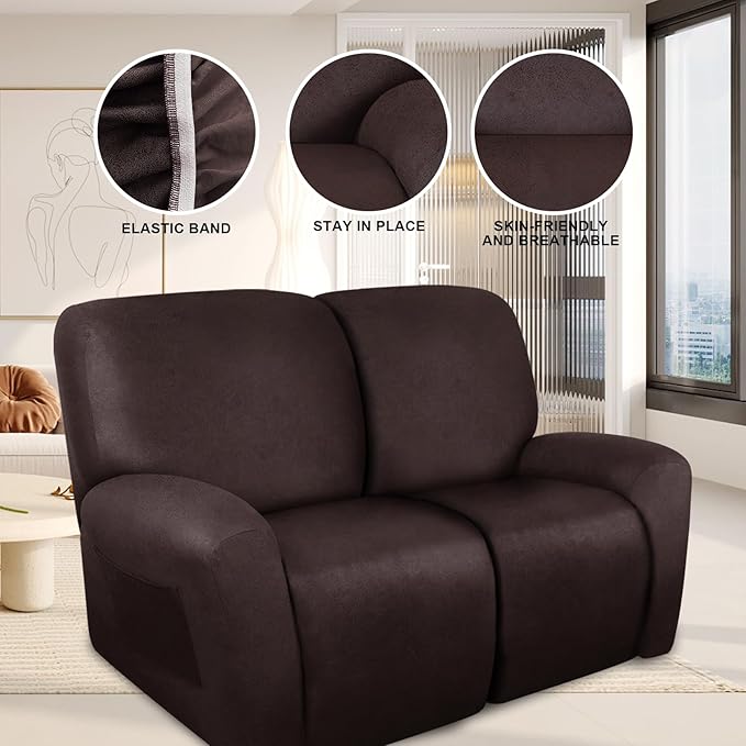 ANARACHON Loveseat Recliner Cover Leather Look Recliner Loveseat Covers