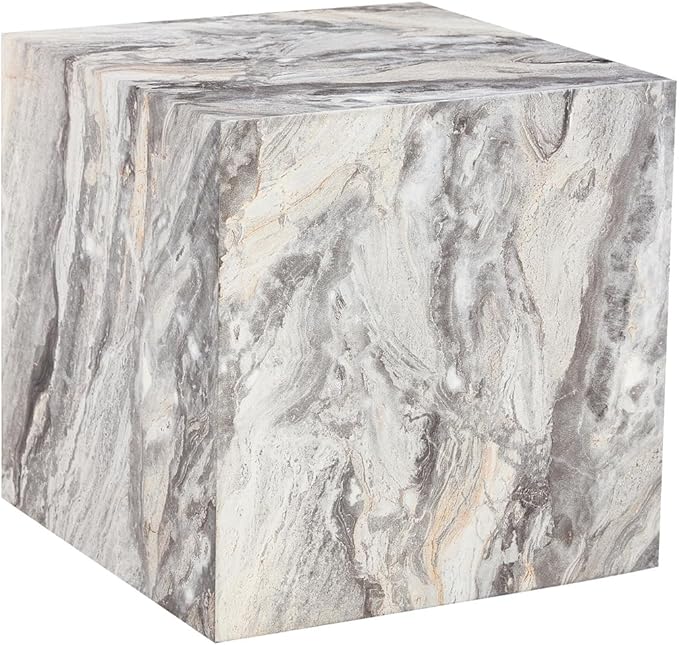 Side Table, End Table Living Room Table, Modern Sofa Couch Table, Faux Marble