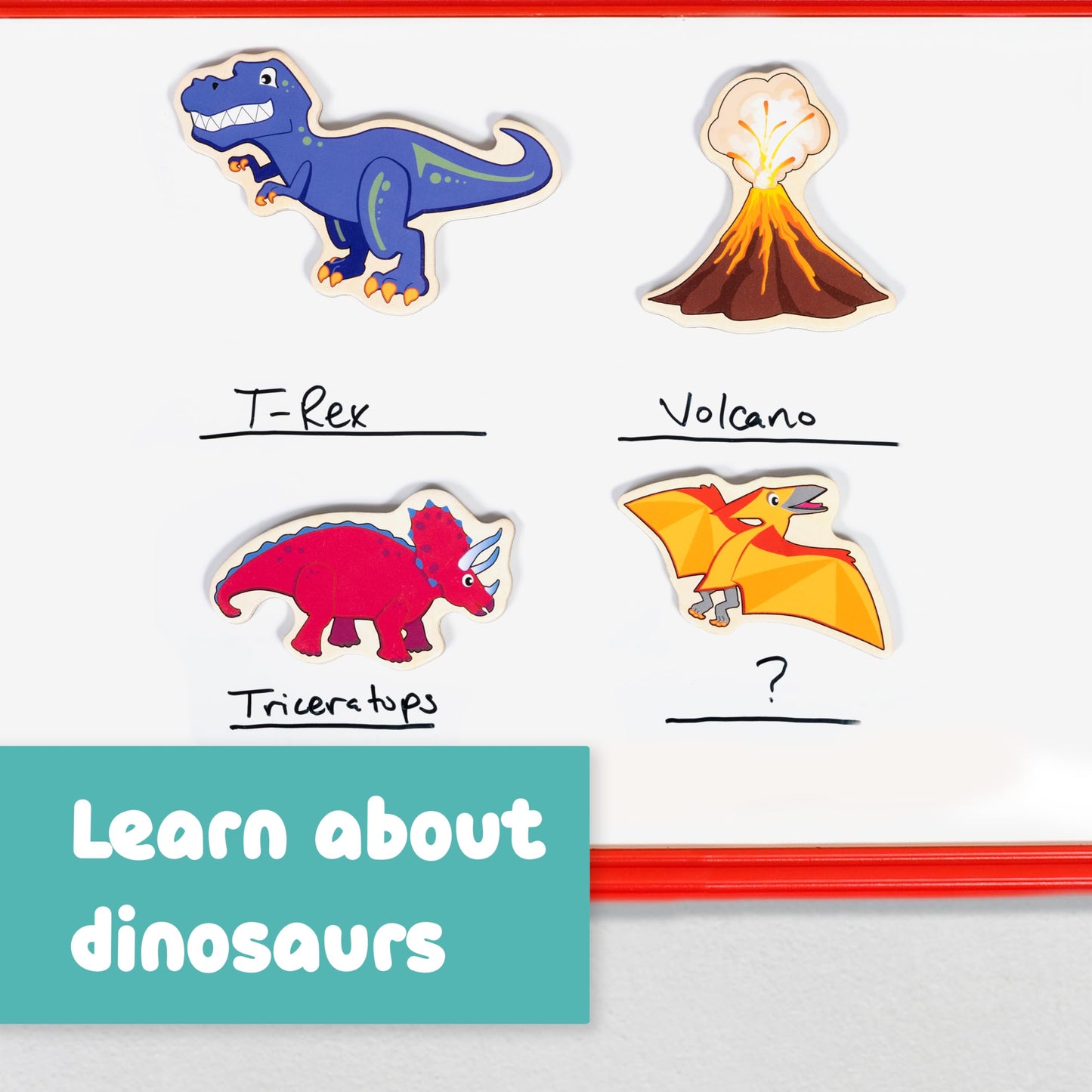 Spark & Wow Wooden Magnets | Dinosaurs | Magnets for Kids Ages 2+ | Open-Ended Play | Adhere to Fridges, Whiteboards and More