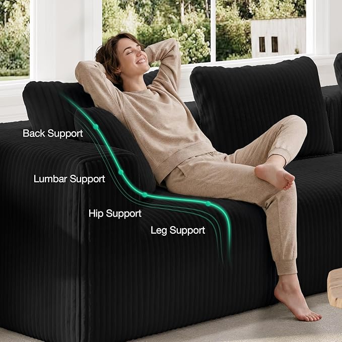 Novilla 106" Modular Sectional Sofa, Modern Cloud Sectional Couch
