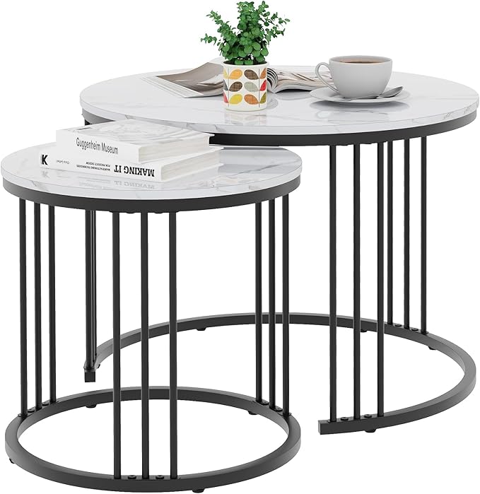 Garden 4 you Coffee Table Faux Marble Nesting Table