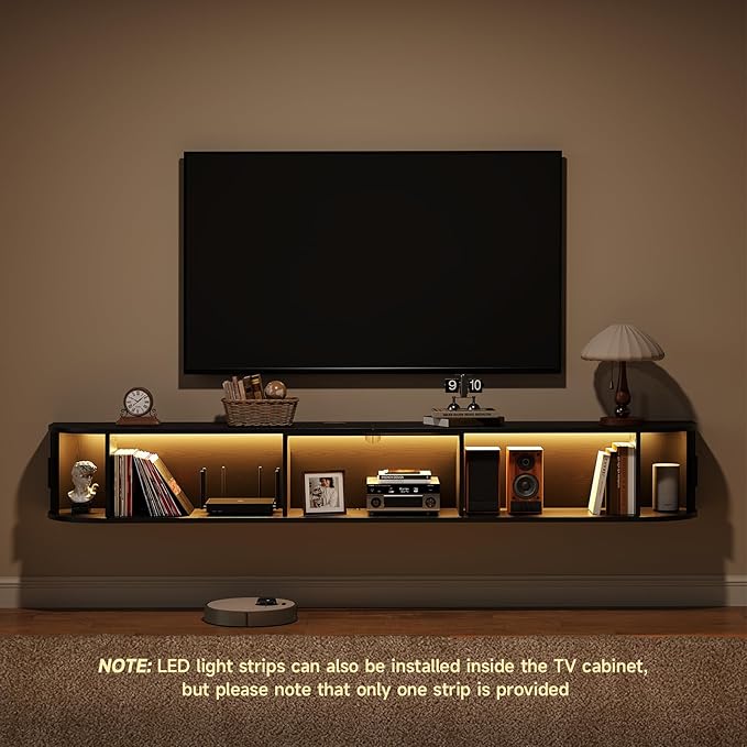 80" Floating TV Stand with Power Outlet