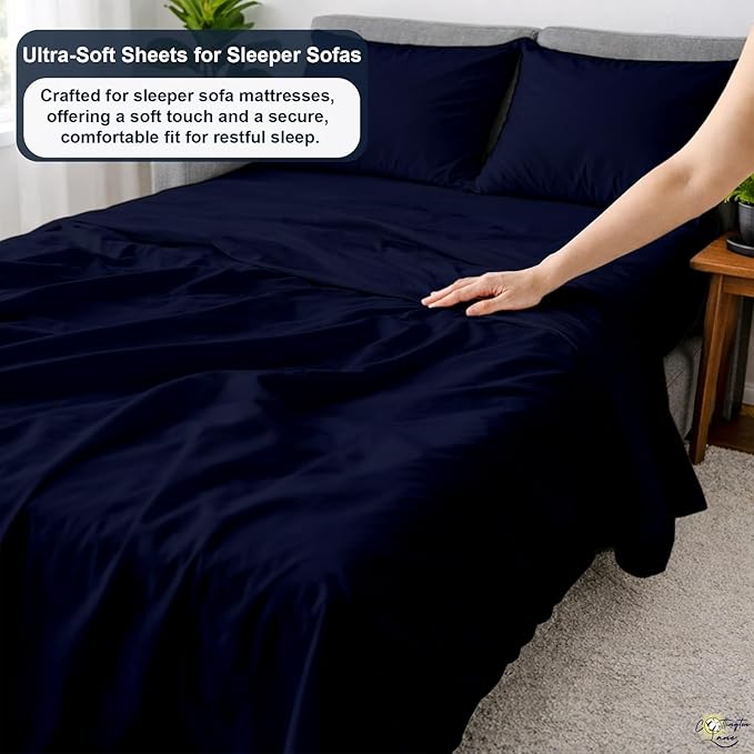 Cottington Lane Sleeper Sofa Sheets Full Size, 4 Piece Premium Quality 100%