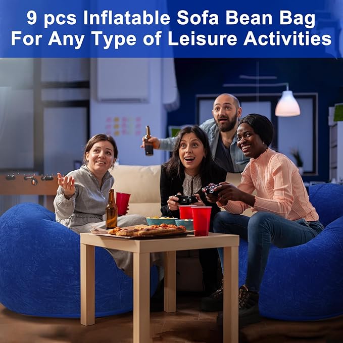 Realspring 6 9 12 Pcs Inflatable Bean Bag Chairs