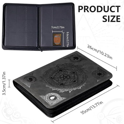 Trading card binder,Ringless Zip laser foiling Binder,540 Double Sided Pocket Collectible Trading Card Albums for YGO,MTG, DTCG,Sport Card, Game Cards (MTG Black)