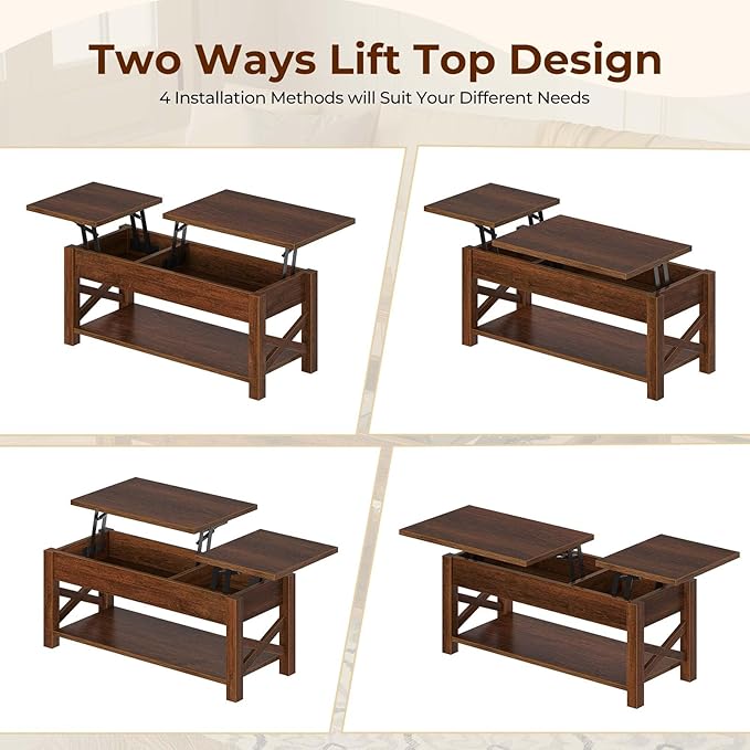 Rolanstar Coffee Table, 47.2" Lift Top