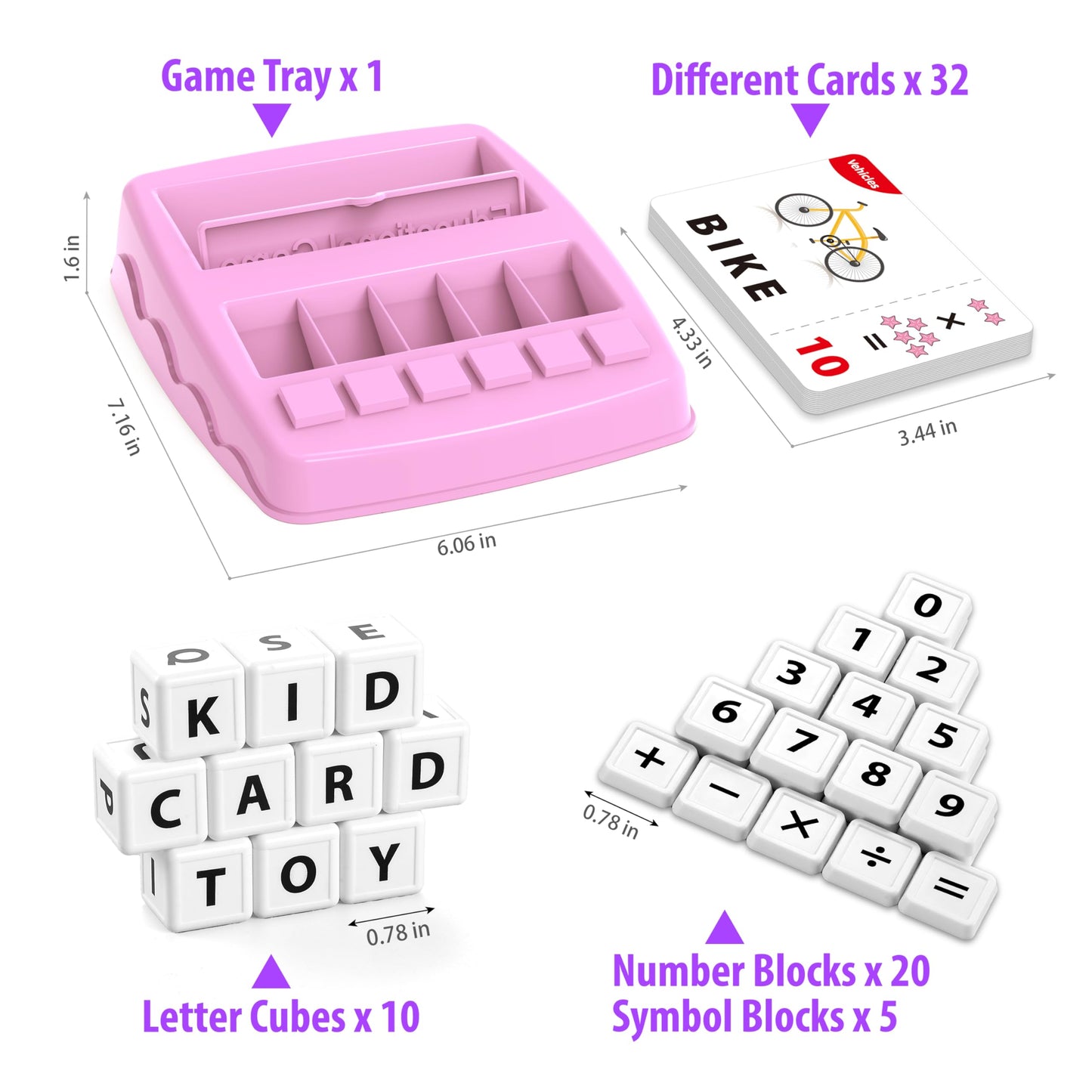 Yolscue Montessori Matching Letter Games,Educational Toys for 3-8 Year Olds Boys Girls,Alphabet Learning Toys for Kids Ages 3-8 Years,Birthday Party Gifts for 3-8 Year Olds Boys Girls(Pink)