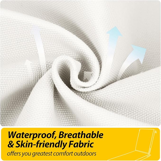 AAAAAcessories Outdoor Chaise Lounge Cushions, Fade-Resistant, Waterproof Patio