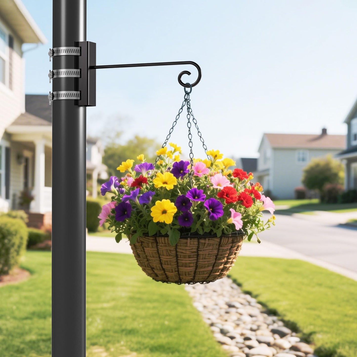 Xbpeuy 2 PCS Adjustable Fence Post Hangers, Bird Feeder Hanger Hooks, Plant Garden Hook, Wind Chime Hanger for 2" to 2 3/8" Diameter Posts