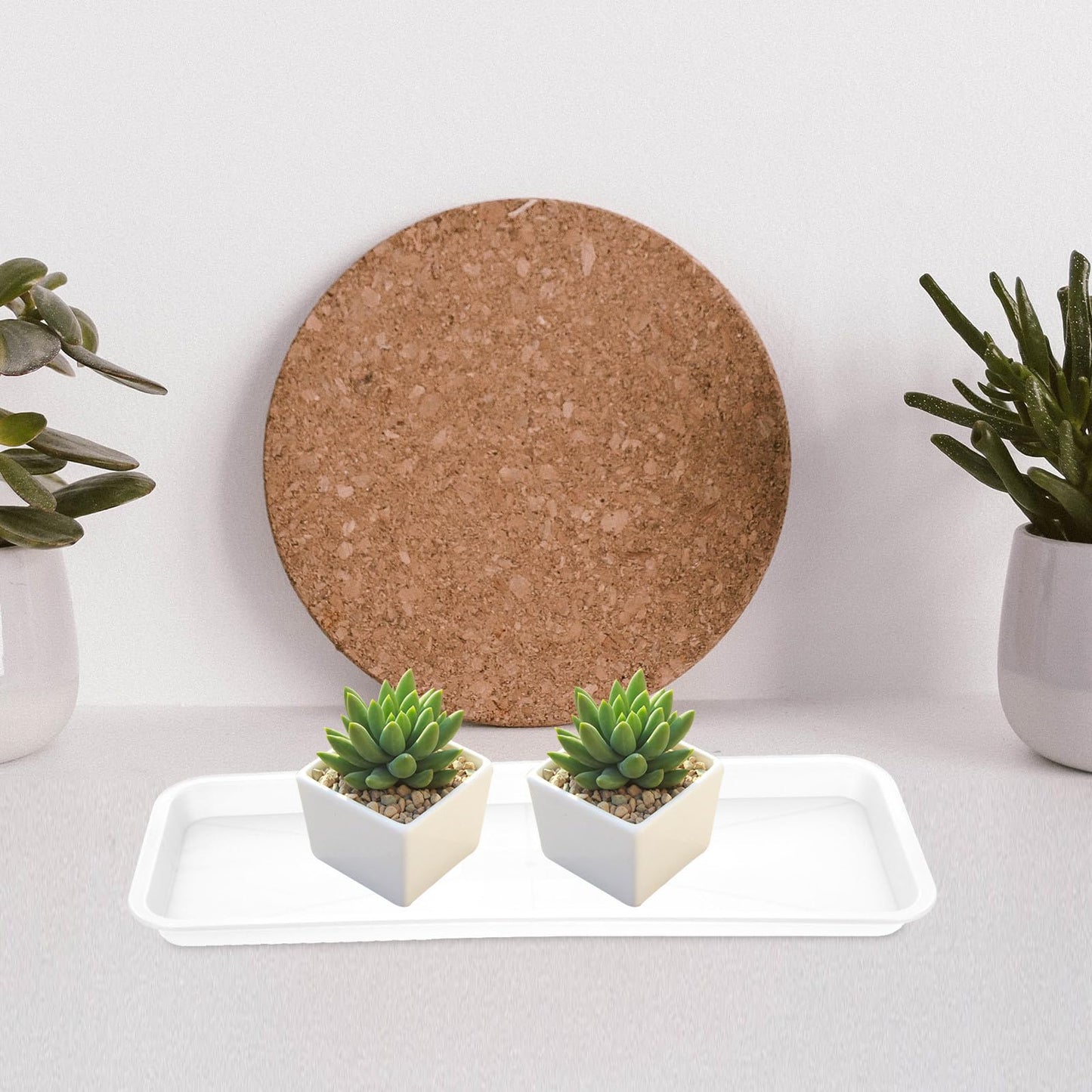 FAVOMOTO 10 Pack Plastic Rectangular Plant Drip Trays, Indoors Heavy Duty Sturdy Plant Saucer for Flower Pot Planter Windowsill Pot Seed Starting Growing Trays