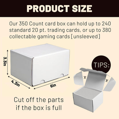 NUMINA 7 Pack 350 Small Card Storage Box, Heavy Duty Cardboard Game Card Organizer with Dividers for TCG, MTG, Sports & Trading Cards, Shipping Boxes for Collectors & Sellers