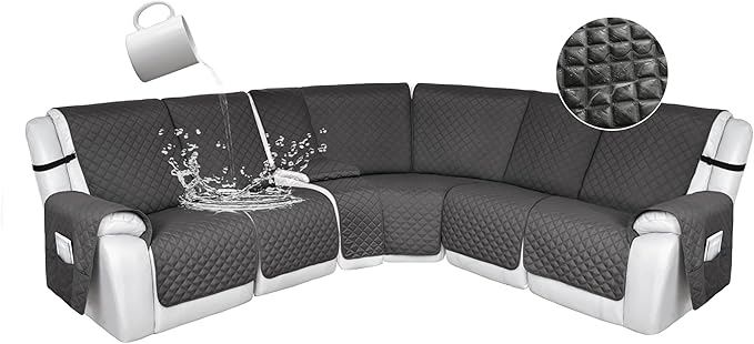 HDCAXKJ 100% Waterproof Reclining Sectional Couch Covers L Shape Recliner Sofa