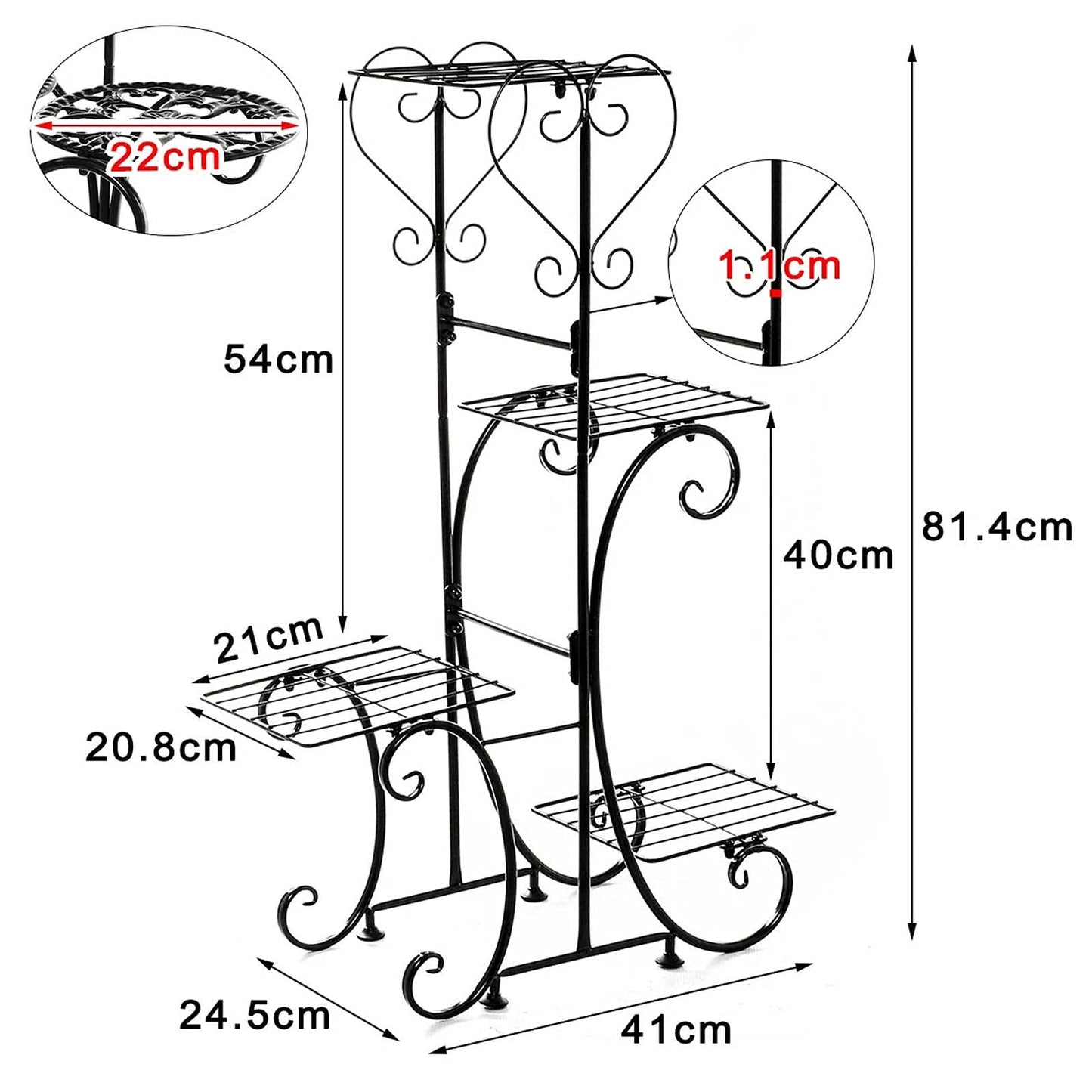 ZHOUYANB Plant Stand Tricycle Flower Pot Cart Bicycle Holder Rack For Home Garden Patio Shelves