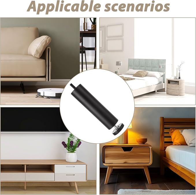 8 PCS 5.6 Inch Adjustable Furniture Legs Black Adjustable Bed Support Legs