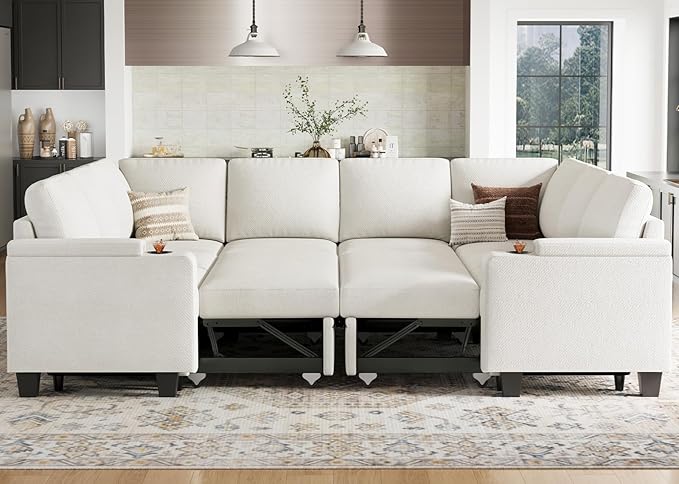 Belffin Chenille Sectional Sleeper Sofa