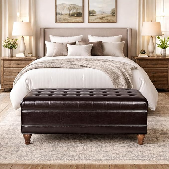 HomePop Deluxe Tufted Storage Bench