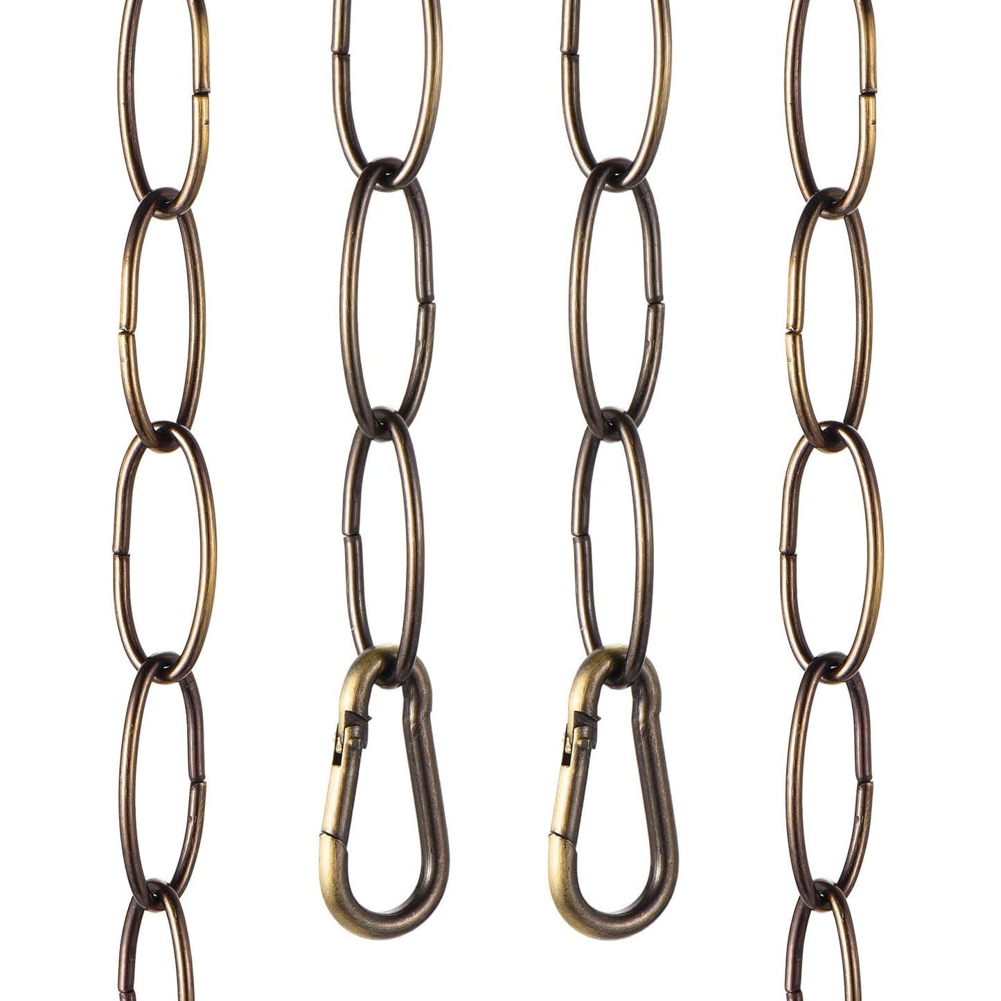 uxcell 7ft Lighting Hanging Chain, 2.4mm/0.09" Looping Metal Pendant Chandelier Chain Extension with 2 Spring Snap Hook for Hanging Plant Pendant Chandelier Light Fixture, Bronze