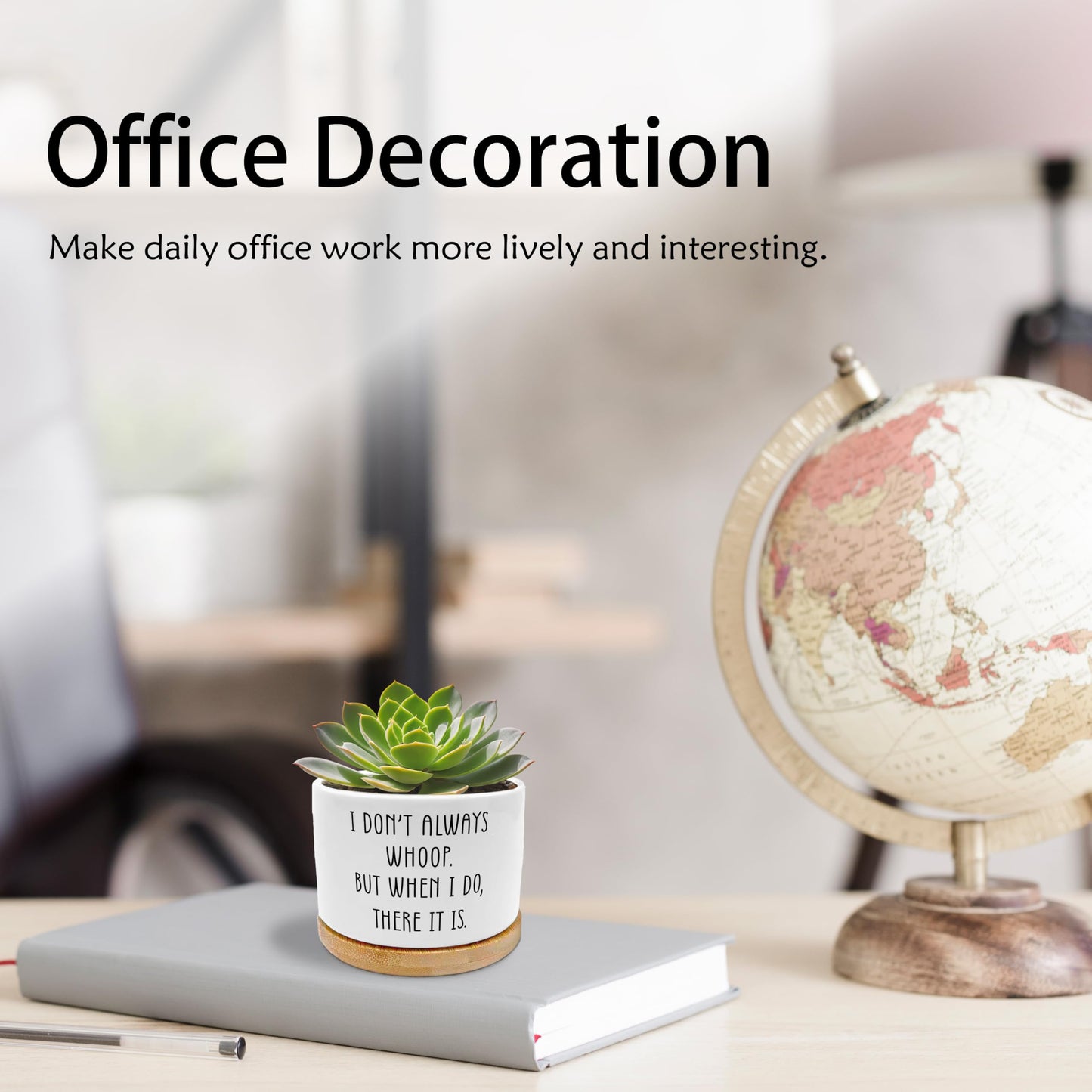 EVIHCG Funny Gifts Planter Pots, Sarcastic Gifts for Women Men, I Don't Always Whoop Humorous Ceramic Succulent Plant Flower Planters for Home Office Desk Table Shelf(No Plants)