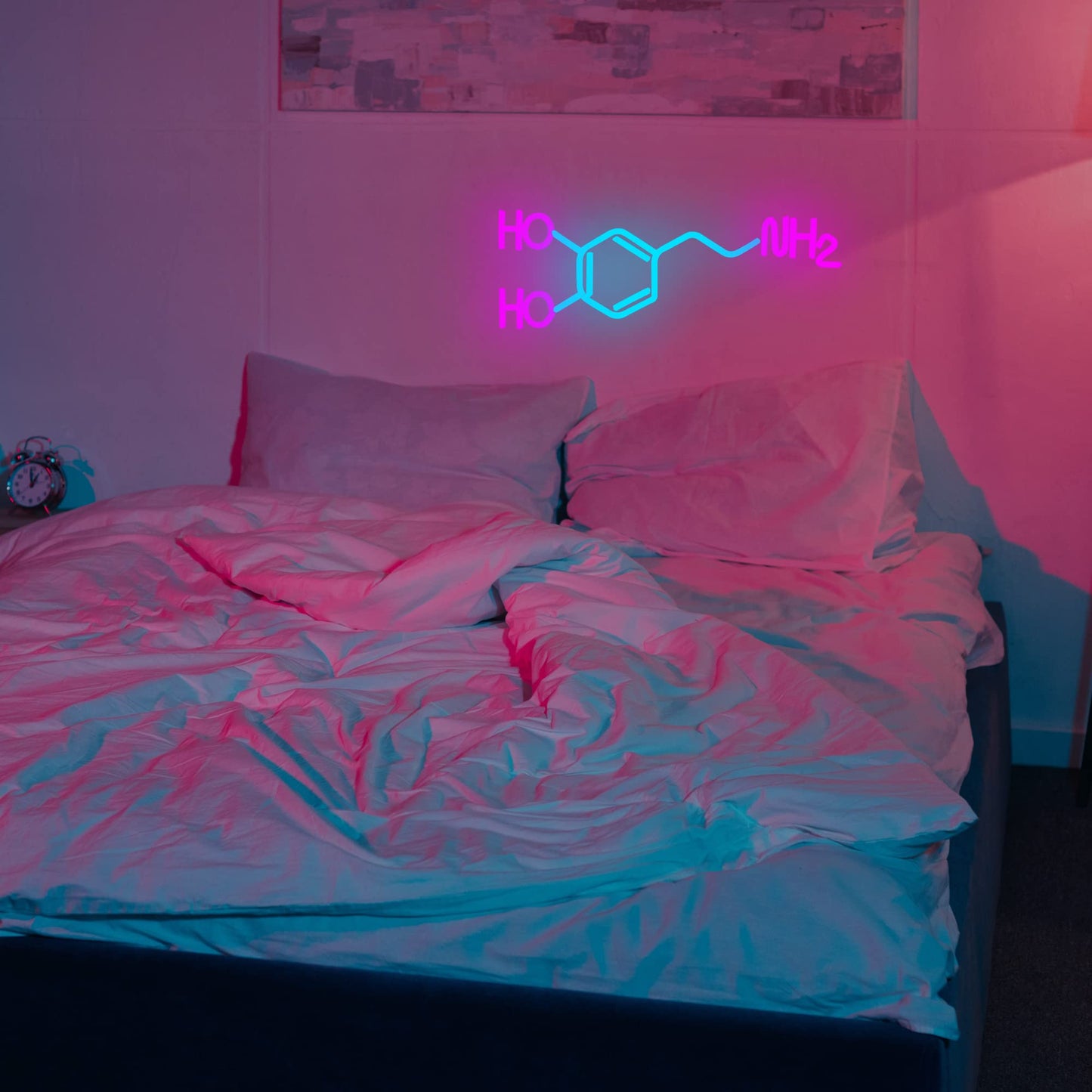 Dopamine Molecule Neon Sign Dimmable LED Light Up Wall Decor Science Chemistry Structure Art Aesthetic Happy Hormone Sign for Lab, Office, Classroom Graduation Christmas Gift(16.3 * 6.5in)