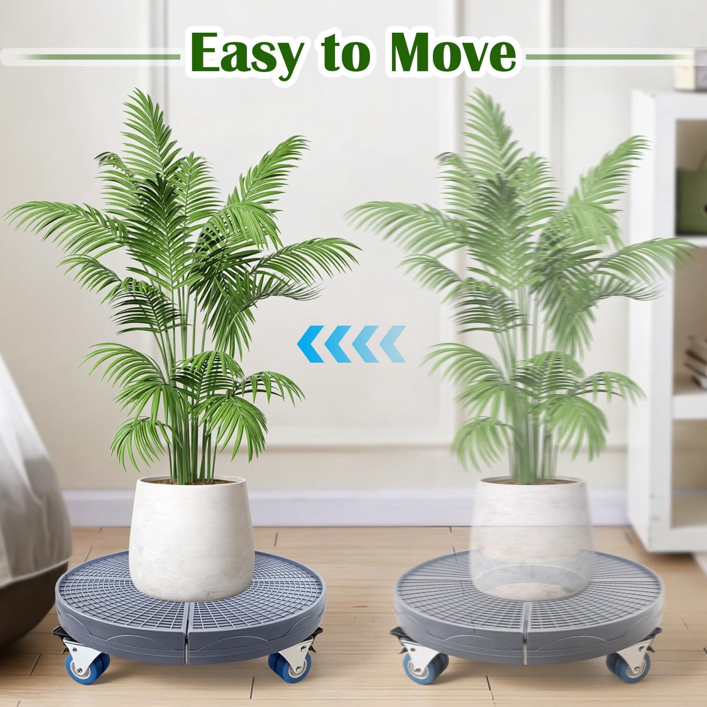 K KASONIC Plant Caddy with Wheels, 15-20 inch Adjustable Rolling Plant Stand Support 330lbs Capacity, Large Plant Dolly Cart for Indoor Outdoor Garden Pot, Plants or Flower Pots Mover (Grey 1 Pack)