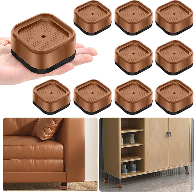 shouwuhho 9 Pack Furniture Risers Adjustable Bed Risers Heavy Duty Lifts Height